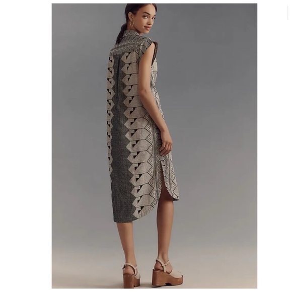 NWT Anthropologie Maeve The Lillian Button-Front Cotton Midi Dress, L - Picture 5 of 13